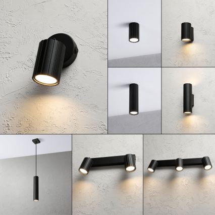 Brilagi - Aplique de pared orientable CRISPINA 1x GU10 / 10 W / 230 V, negro