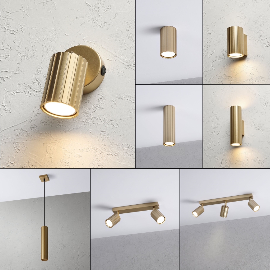 Brilagi - Aplique de pared orientable CRISPINA 1xGU10/10W/230V acabado dorado