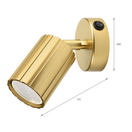 Brilagi - Aplique de pared orientable CRISPINA 1xGU10/10W/230V acabado dorado