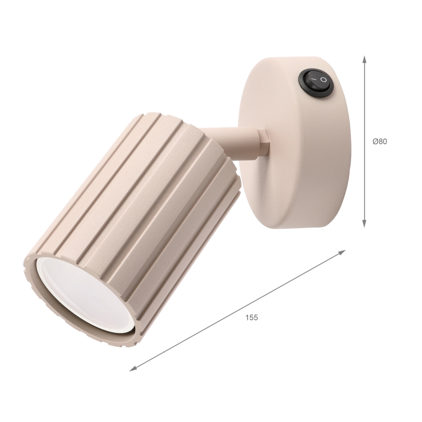 Brilagi - Aplique de pared orientable CRISPINA 1xGU10/10W/230V beige