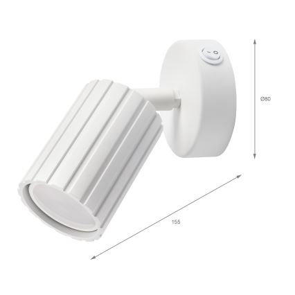 Brilagi - Aplique de pared orientable CRISPINA 1xGU10/10W/230V blanco