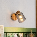Brilagi - Aplique de pared orientable HYGGE 1xE14/15W/230V madera/ahumado