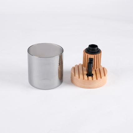 Brilagi - Aplique de pared orientable HYGGE 1xE14/15W/230V madera/ahumado