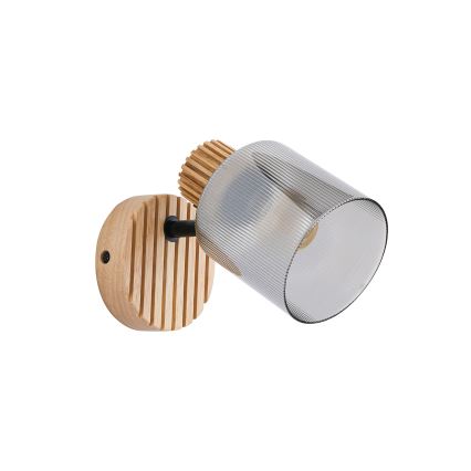 Brilagi - Aplique de pared orientable HYGGE 1xE14/15W/230V madera de caucho/ahumado