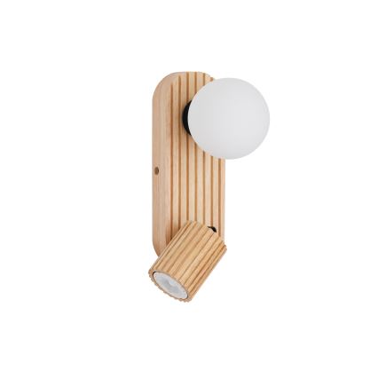 Brilagi - Aplique de pared tipo foco MODERN WOOD 1xG9/5W/230V + 1xGU10/8W madera