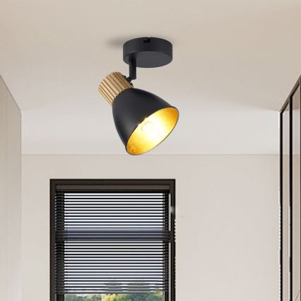 Brilagi - Aplique de pared orientable ODENSE 1xE14/10W/230V madera/negro