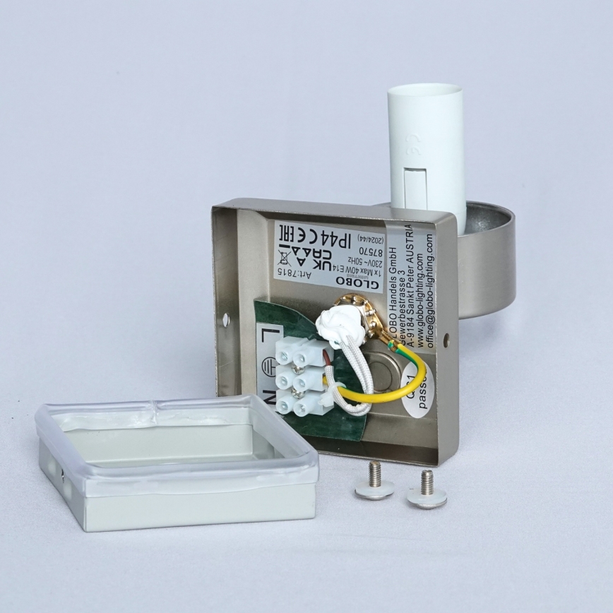 Brilagi - Aplique de pared para baño RAY 1xE14/40W/230V IP44