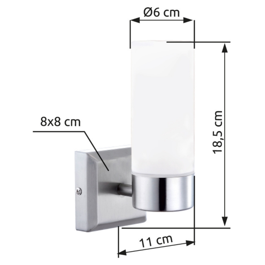 Brilagi - Aplique de pared para baño RAY 1xE14/40W/230V IP44
