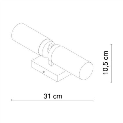 Brilagi - Aplique de pared para baño RAY 2xE14/40W/230V IP44