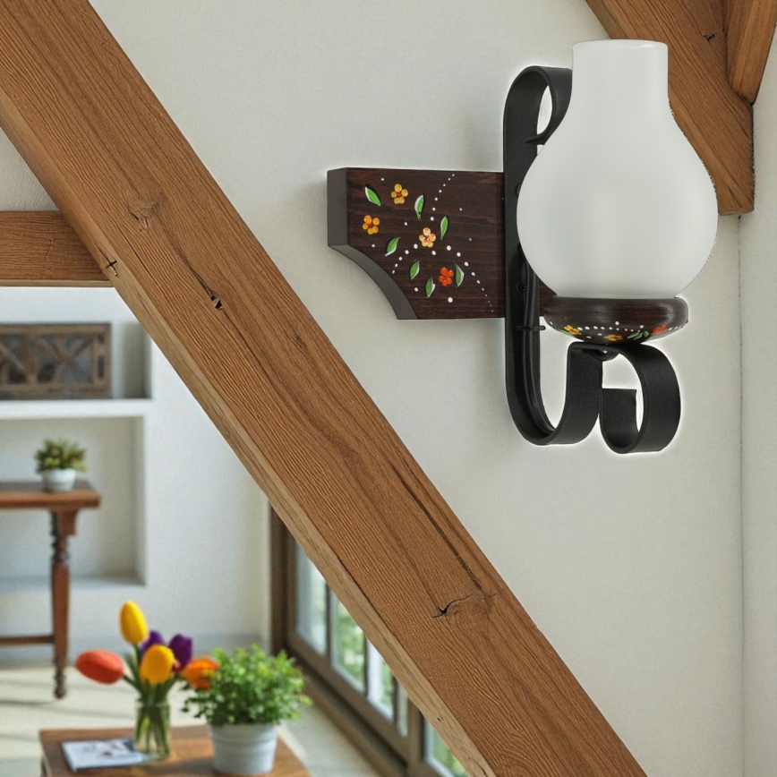 Brilagi - Aplique de pared QUEEN 1xE14/40W/230V haya/wengué