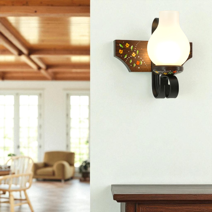 Brilagi - Aplique de pared QUEEN 1xE14/40W/230V haya/wengué