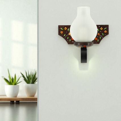 Brilagi - Aplique de pared QUEEN 1xE14/40W/230V haya/wengué