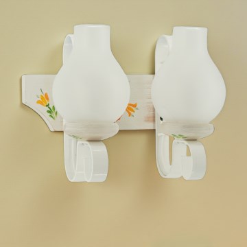 Brilagi - Aplique de pared QUEEN 2xE14/40W/230V haya/crema