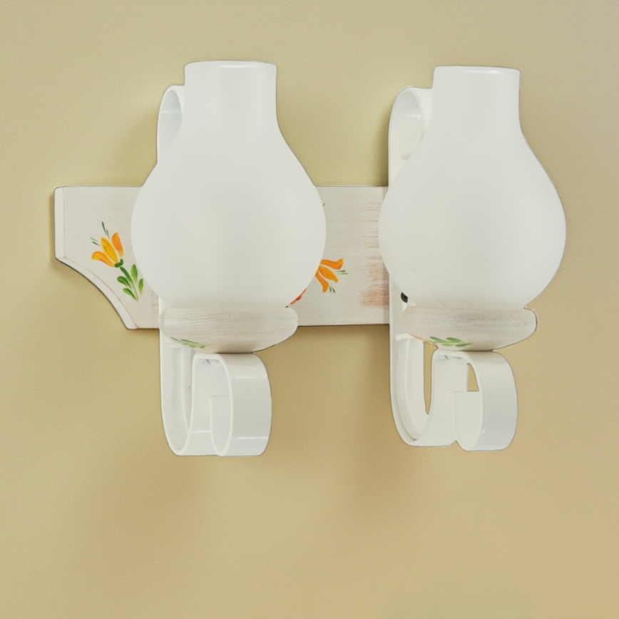 Brilagi - Aplique de pared QUEEN 2xE14/40W/230V haya/crema