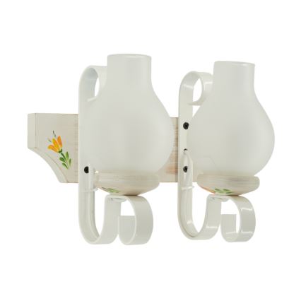 Brilagi - Aplique de pared QUEEN 2xE14/40W/230V haya/crema