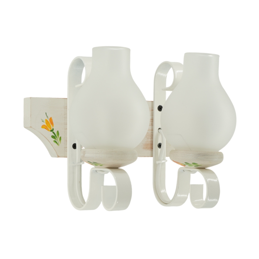 Brilagi - Aplique de pared QUEEN 2xE14/40W/230V haya/crema