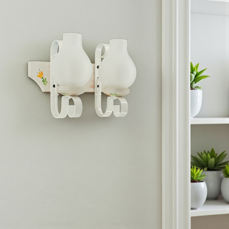 Brilagi - Aplique de pared QUEEN 2xE14/40W/230V haya/crema