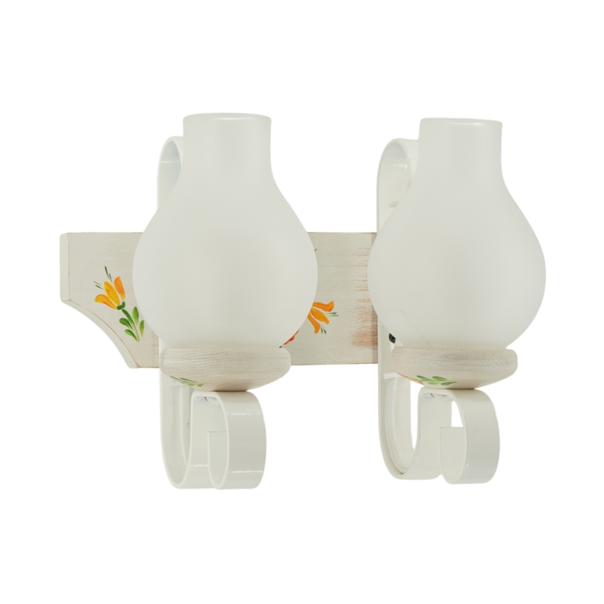 Brilagi - Aplique de pared QUEEN 2xE14/40W/230V haya/crema