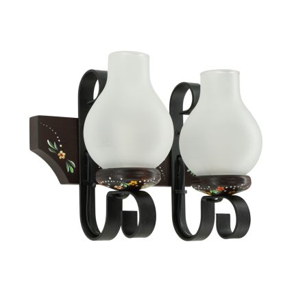 Brilagi - Aplique de pared QUEEN 2xE14/40W/230V haya/wengué