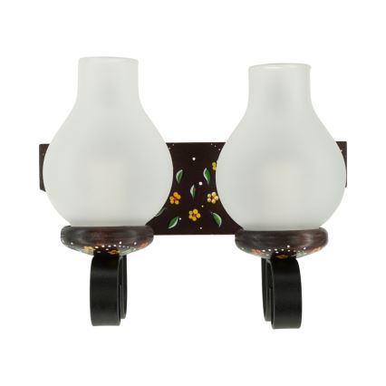 Brilagi - Aplique de pared QUEEN 2xE14/40W/230V haya/wengué