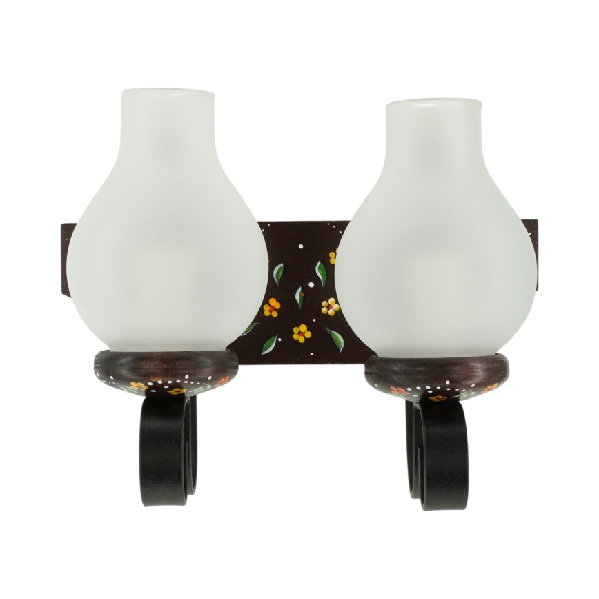 Brilagi - Aplique de pared QUEEN 2xE14/40W/230V haya/wengué