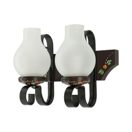 Brilagi - Aplique de pared QUEEN 2xE14/40W/230V haya/wengué