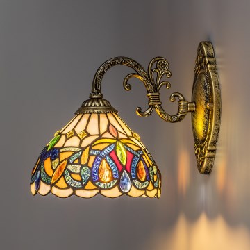 Brilagi - Aplique de pared Tiffany en vitral LUISA 1xE27/40W/230V