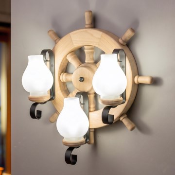 Brilagi - Aplique de pared TIMONA 3xE14/40W/230V roble