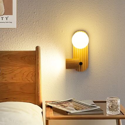 Brilagi - Aplique de pared orientable MODERN WOOD 1xG9/5W/230V + 1xGU10/8W en madera de caucho