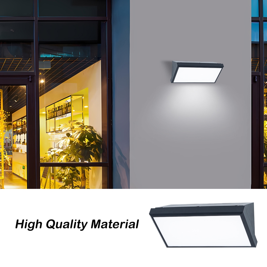Brilagi - Aplique exterior LED con sensor TRIANGLE LED/20W/230V antracita IP65