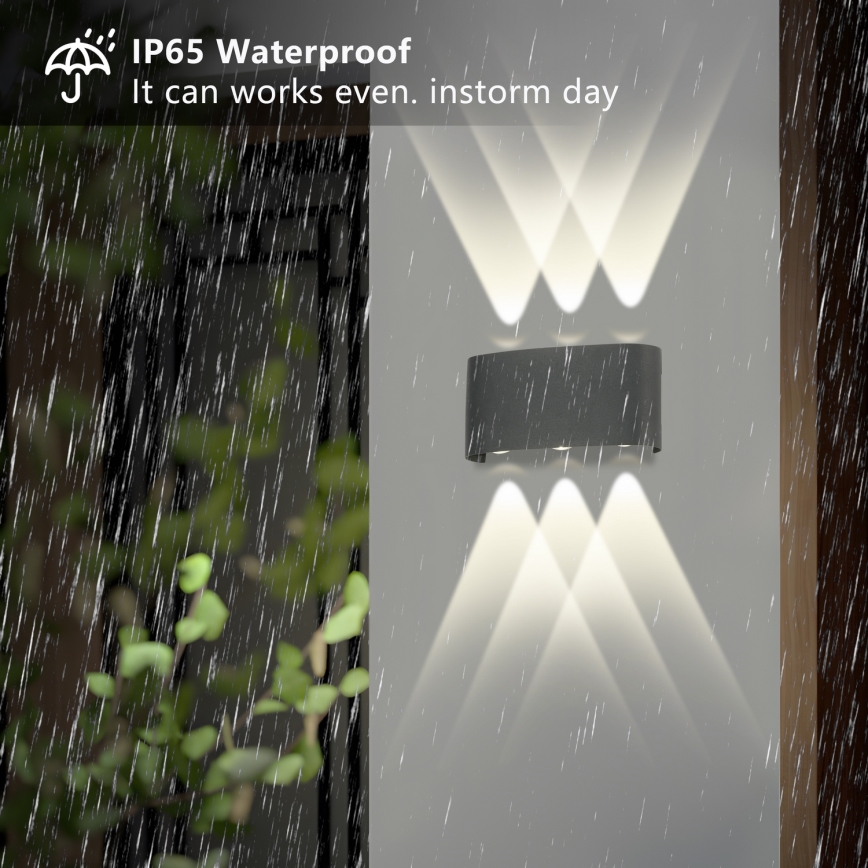 Brilagi - Aplique exterior LED FLAREBOX LED/6W/230V antracita IP65