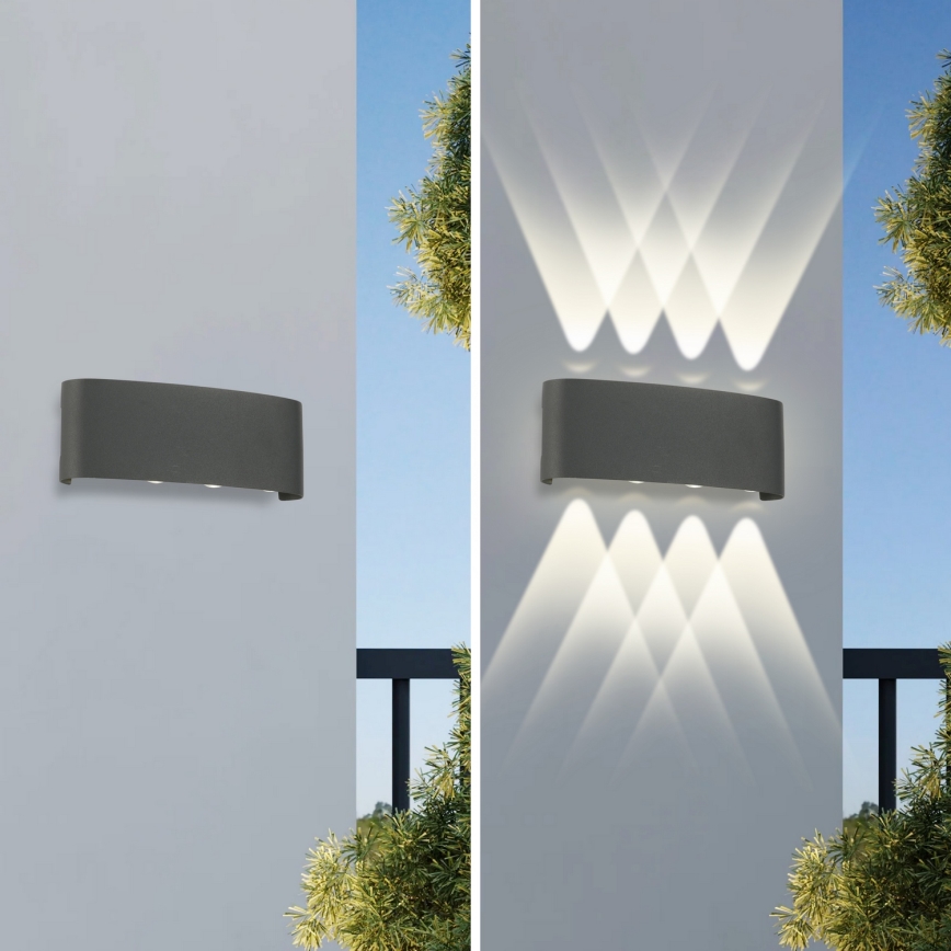 Brilagi - Aplique exterior LED FLAREBOX LED/8W/230V antracita IP65