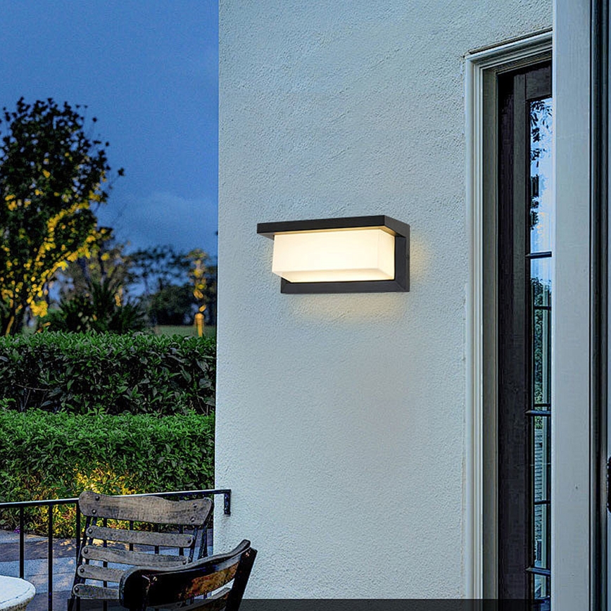Brilagi - Aplique de pared exterior LED RGBW regulable BRICKY 1xE27/15W/230V 2700-6500K IP54 negro