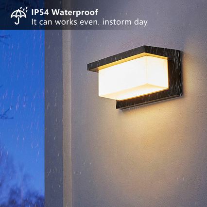 Brilagi - Aplique de pared exterior LED RGBW regulable BRICKY 1xE27/15W/230V 2700-6500K IP54 negro