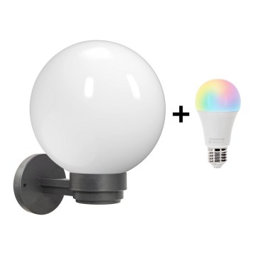 Brilagi - Aplique exterior LED RGBW regulable HARBOR 1xE27/15W/230V 2700-6500K IP33 antracita/blanco