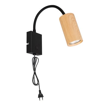 Brilagi - Aplique flexible SELE 1xGU10/30W/230V decoración negro/roble