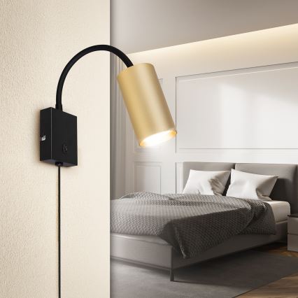 Brilagi - Aplique flexible SELE 1xGU10/30W/230V negro/dorado