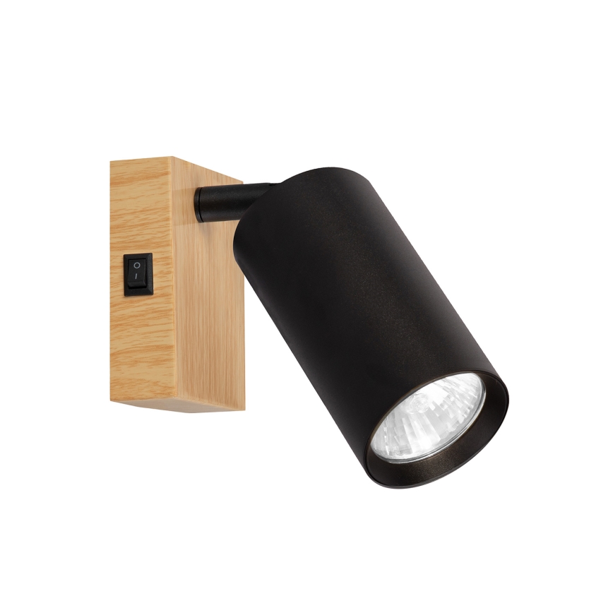 Brilagi - Aplique focal de pared SELE 1xGU10/30W/230V negro/acabado roble