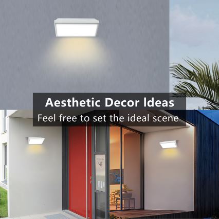 Brilagi - Aplique LED para exterior con sensor TRIANGLE LED/20W/230V blanco IP65