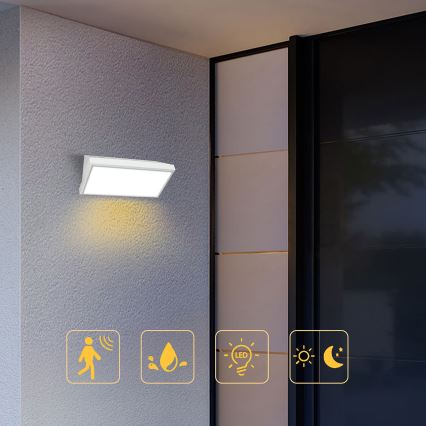 Brilagi - Aplique LED para exterior con sensor TRIANGLE LED/20W/230V blanco IP65