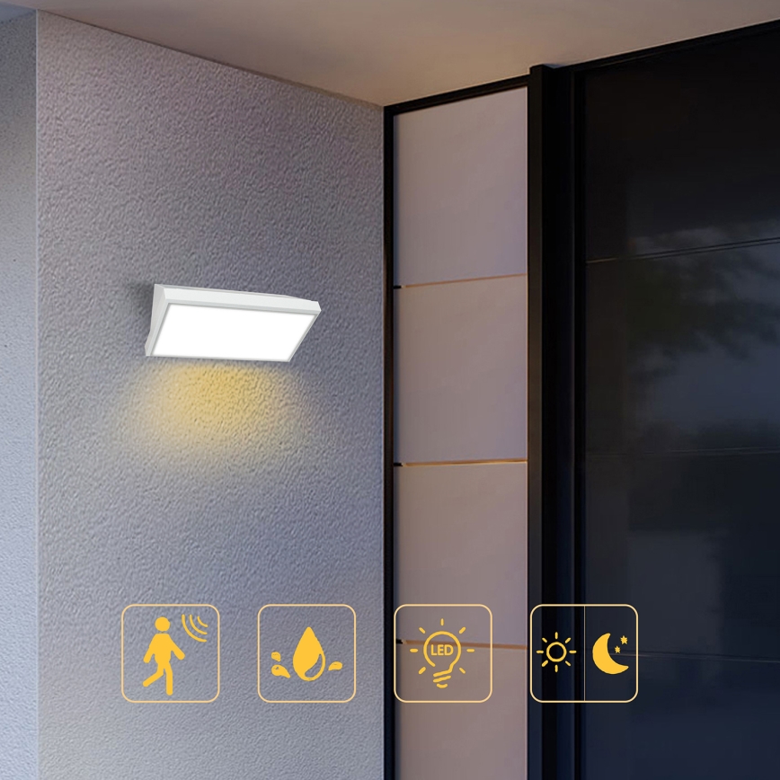 Brilagi - Aplique LED para exterior con sensor TRIANGLE LED/20W/230V blanco IP65