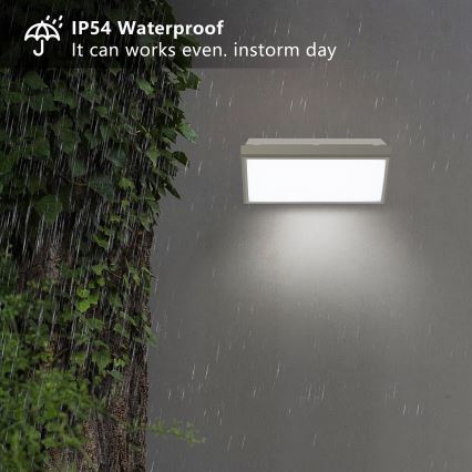 Brilagi - Aplique LED para exterior con sensor TRIANGLE LED/20W/230V gris IP65