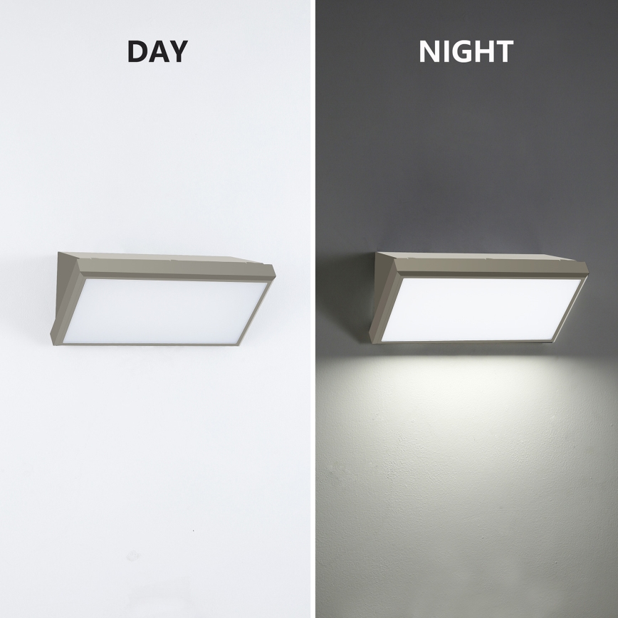Brilagi - Aplique LED para exterior con sensor TRIANGLE LED/20W/230V gris IP65