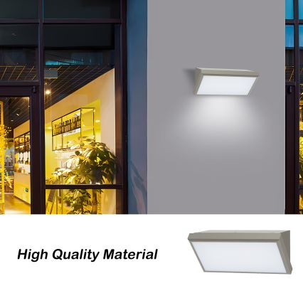 Brilagi - Aplique LED para exterior con sensor TRIANGLE LED/20W/230V gris IP65