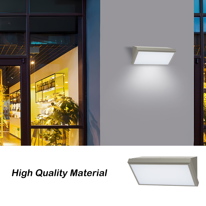 Brilagi - Aplique LED para exterior con sensor TRIANGLE LED/20W/230V gris IP65
