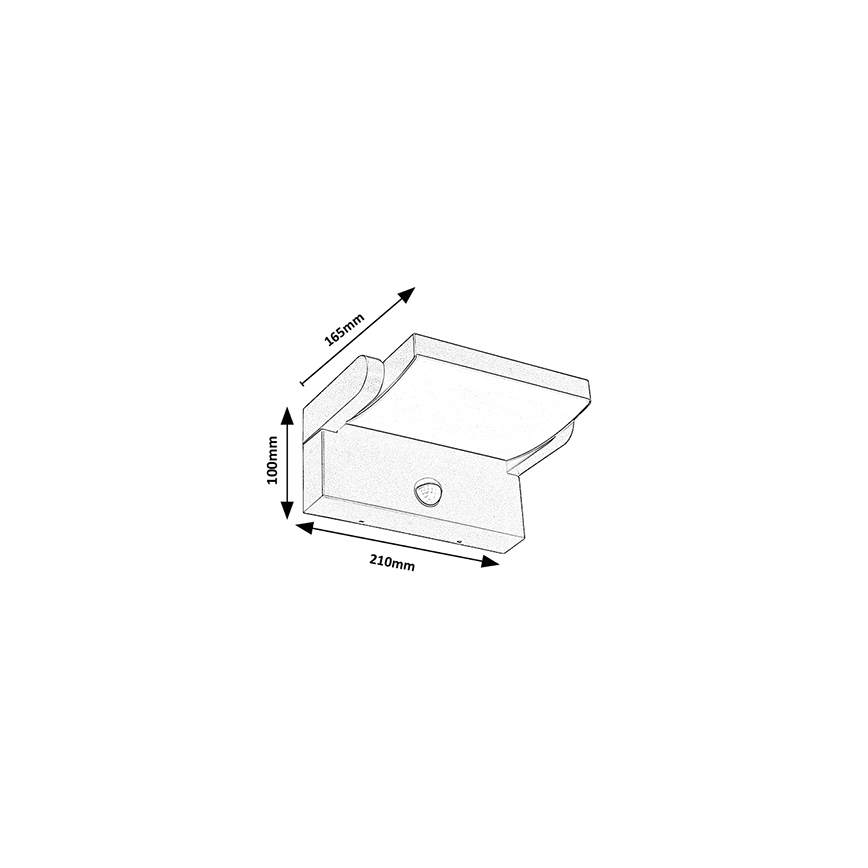 Brilagi - Aplique LED de exterior con sensor ANKLE LED/18W/230V 3000K IP65 antracita