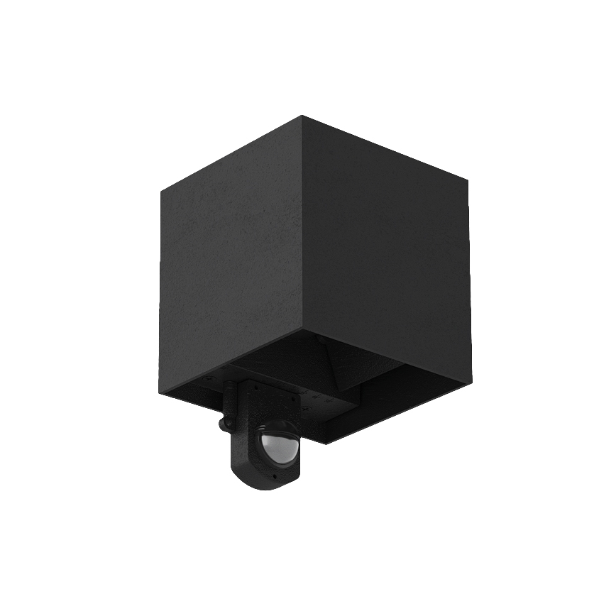 Brilagi - Aplique de pared LED exterior con sensor CUBE LED/6W/230V negro IP65
