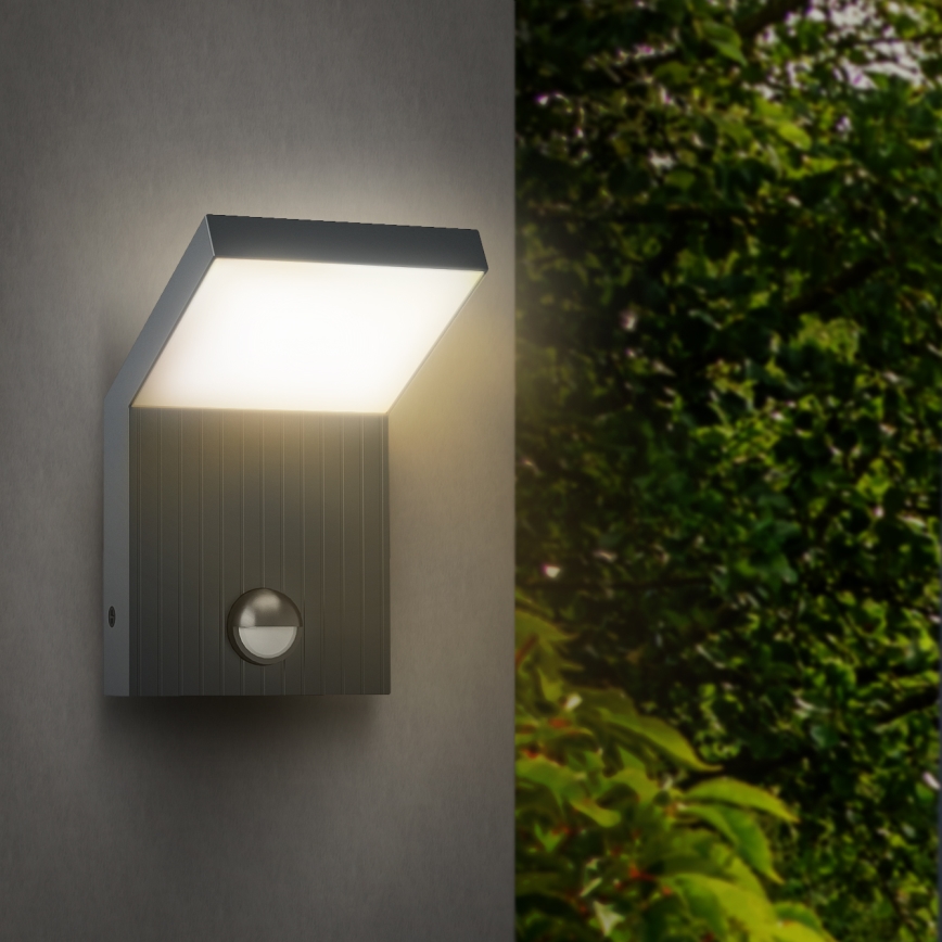 Brilagi - Aplique de pared exterior con sensor RIANO LED/8W/230V antracita IP65