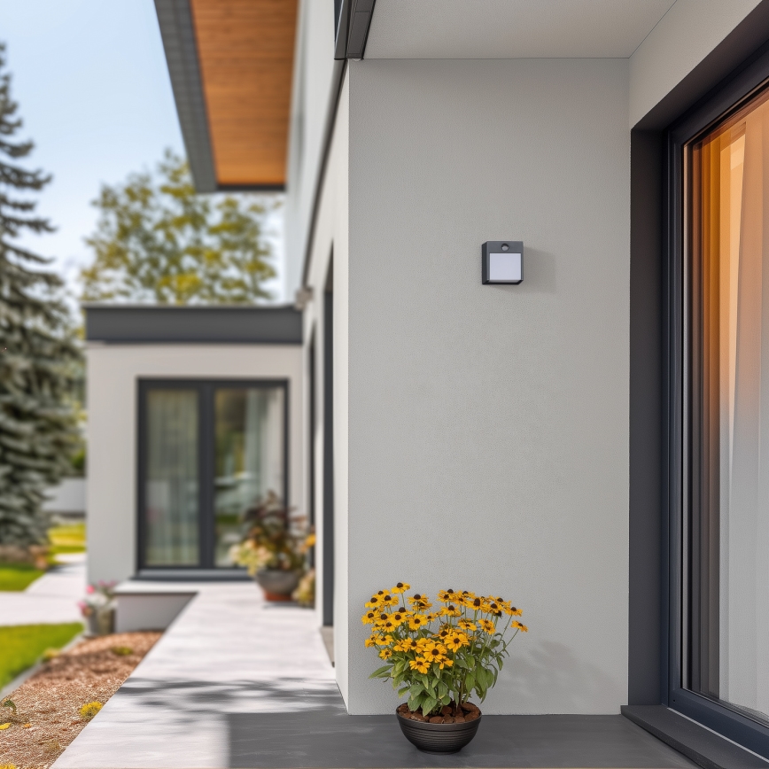 Brilagi - Aplique LED de exterior con sensor TERNI LED/12W/230V antracita IP44