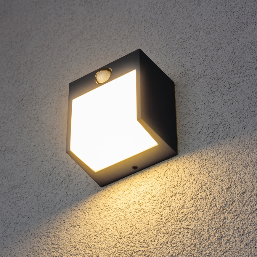 Brilagi - Aplique LED de exterior con sensor TERNI LED/12W/230V antracita IP44
